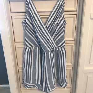 American Eagle tie back striped romper